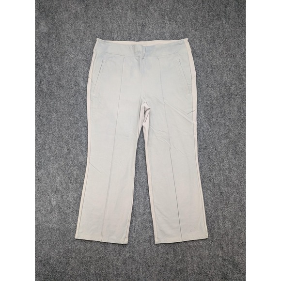 Athleta Headlands Hybrid Pants Womens 18 Gray Straight Leg Stretch Casual Career - Picture 1 of 9